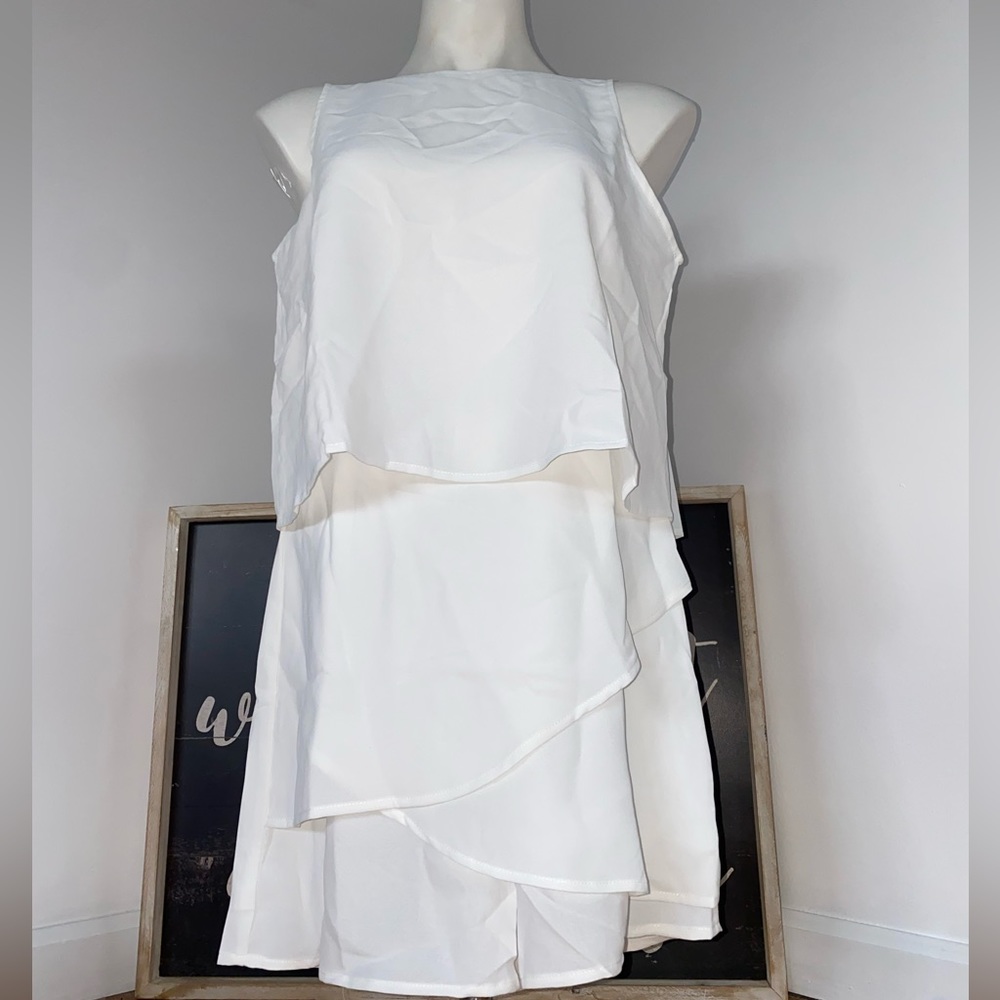 Acelitt Womens Casual Summer Crewneck Ruffle Sleeveless Romper